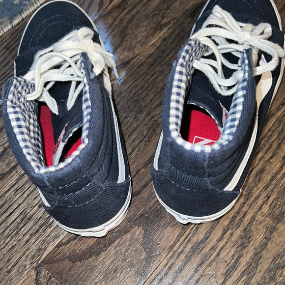 Preloved Vans Sk8-Hi Reissue Canvas 8M/9.5W - Navy & Gingham - Picture 3 of 11